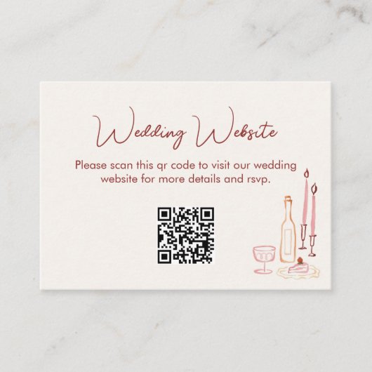 結婚式ウェブサイトQRコード エンクロージャーカード (正面)