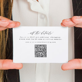 結婚式ウェブサイトQRコード オンラインRSVP ウェディング エンクロージャーカード