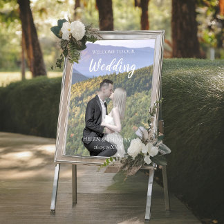 結婚式ウェルカムサインポスターフォトテンプレート ポスター