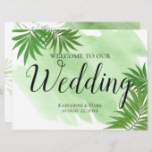 結婚式ウェルカムサイン トロピカルパームリーフ 招待状 (正面/裏面)