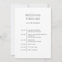 結婚式ウェルカムバッグ | 週末の行程表タイムライン