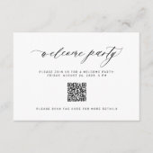 結婚式ウェルカムパーティーQRコード詳細招待状 エンクロージャーカード (正面)