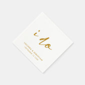 結婚式エレガントのミニマル金ゴールドと白 スタンダードカクテルナプキン (角)