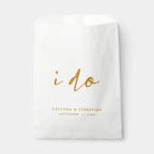 結婚式エレガントのミニマル金ゴールドと白 フェイバーバッグ (正面)