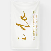 結婚式エレガントのミニマル金ゴールドと白 横断幕 (縦)