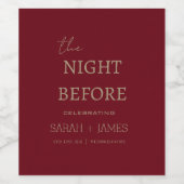 結婚式エレガントの前夜のブルゴーニュ ワインラベル (シングルラベル)