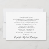 結婚式エレガントの披露宴の後ずっと幸せに撮影 招待状 (裏面)