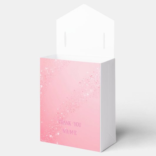 結婚式エレガントの招待のためのピンクのスパークルデザイン& フェイバーボックス (オープン)