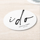 結婚式エレガントの日台本 ラウンドペーパーコースター (アングル)