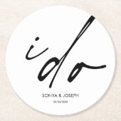 結婚式エレガントの日台本 ラウンドペーパーコースター (正面)