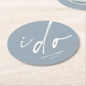 結婚式エレガントの日台本 ラウンドペーパーコースター (アングル)