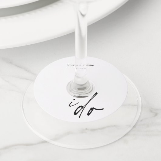 結婚式エレガントの日台本 ワイングラスタグ (クローズアップ)