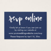 結婚式オンラインRSVP カジュアルな挿入カード、黒/白、11 (正面)