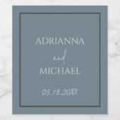 結婚式カップルの名前と日付 ワインラベル (シングルラベル)