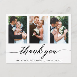 結婚式カリグラフィー3枚写真ありがとう ポストカード