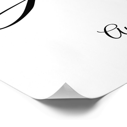 結婚式カリグラフィー おしゃれなアルファベット H モノグラム ポスター (角)