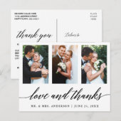結婚式カリグラフィー 愛と感謝3枚の写真 ポストカード (正面/裏面)