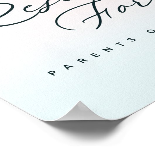 結婚式グラデーションの受付座席用に予約されている ポスター (角)