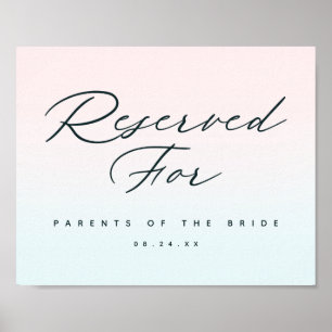 結婚式グラデーションの受付座席用に予約されている ポスター