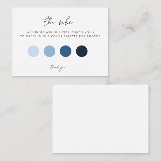 結婚式ゲストの服装案内カード | 結婚式のカラーパレット エンクロージャーカード (正面/裏面)