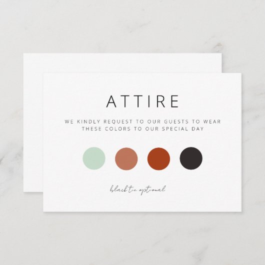 結婚式ゲストドレスコードカード エンクロージャーカード (正面/裏面)