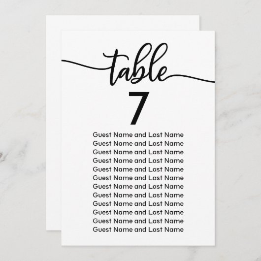 結婚式ゲスト席 モダンエレガント カリグラフィー 招待状 (正面/裏面)