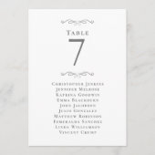 結婚式ゲスト着席リストテーブル番号グレーカード (正面)