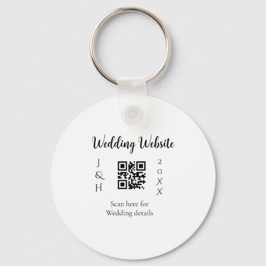 結婚式サイトQRコードスキャンカップル名入年シンプルMI キーホルダー (正面)