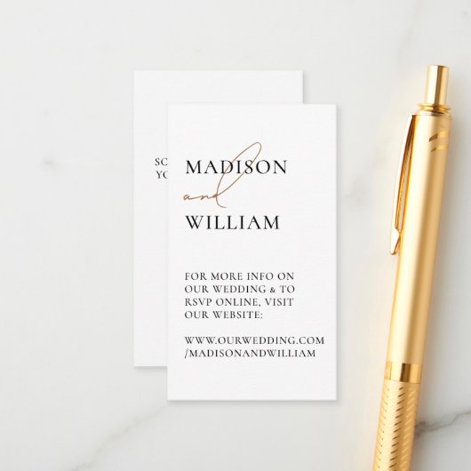 結婚式サイトQRコード 白 モダン エンクロージャーカード (正面/裏面インサイチュ)