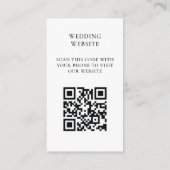 結婚式サイトQRコード 白 モダン エンクロージャーカード (裏面)