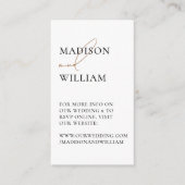 結婚式サイトQRコード 白 モダン エンクロージャーカード (正面)