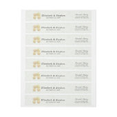 結婚式スピーチ用ゴールド箔パイナップルダマスク紙 ラップアラウンドラベル (シート)