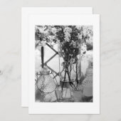 「結婚式センターピース」ブラック&ホワイト招待状 招待状 (正面/裏面)