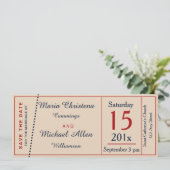 結婚式チケット レトロ風  Save The Date 発表 招待状 (スタンド正面)