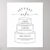 結婚式ティアケーキの層の味の説明サイン ポスター (正面)