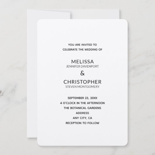 結婚式テンプレート2B 招待状 (正面)