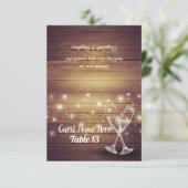 結婚式テーブルナンバーエスコートシャンパングラス木 招待状 (スタンド正面)