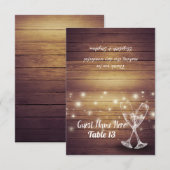 結婚式テーブルナンバーエスコートシャンパングラス木 招待状 (正面/裏面)