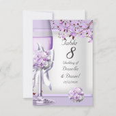 結婚式テーブルナンバー ラベンダー パープルライラック 4 招待状 (正面)