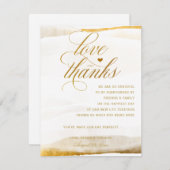 結婚式テーブル感謝カード | ゴールド箔大理石 招待状 (正面/裏面)