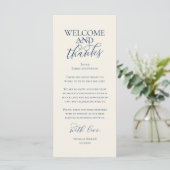 結婚式ディナーお礼カード ウェルカムアンドサンクス プログラム (スタンド正面)