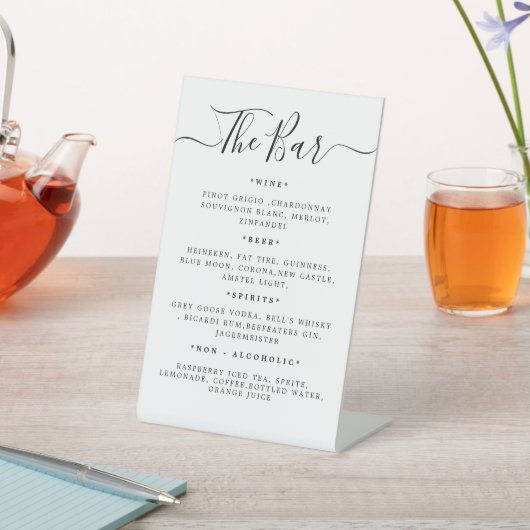 結婚式ドリンクメニューバー受付 台座サイン (インサイチュ)