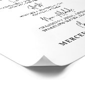 結婚式バー飲み物メニュー パーソナライズドカリグラフィー ポスター (角)