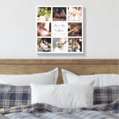 結婚式パーソナライズされたの写真コラージュ キャンバスプリント (インサイチュ (寝室))