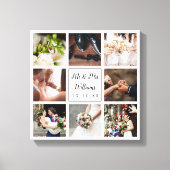 結婚式パーソナライズされたの写真コラージュ キャンバスプリント (正面)
