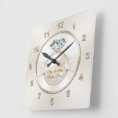 結婚式パーソナライズされたの贈り物の夫妻結婚の スクエア壁時計 (傾斜)