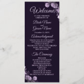 結婚式パープルフローラ紫エレガント紫 プログラム (正面)