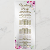 結婚式ピンクカラフルフローラ プログラム (裏面)