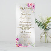 結婚式ピンクカラフルフローラ プログラム (スタンド正面)