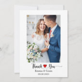 結婚式フォトギフトカード 手書きメッセージ入り サンキューカード (正面)